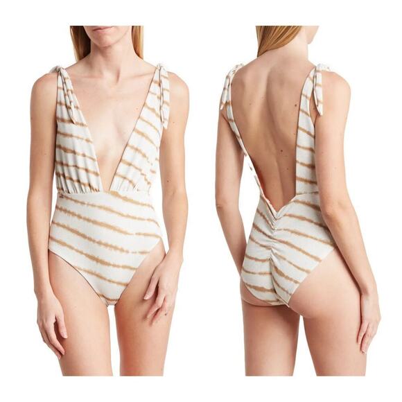 Maaji Ocena Waves Faena Reversible Plunge One-Piece Size Medium - Picture 1 of 7